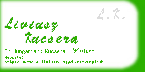 liviusz kucsera business card